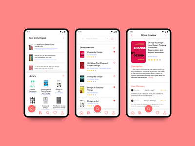 Book Review App - UI #009 app book clean design flat mobile review ui