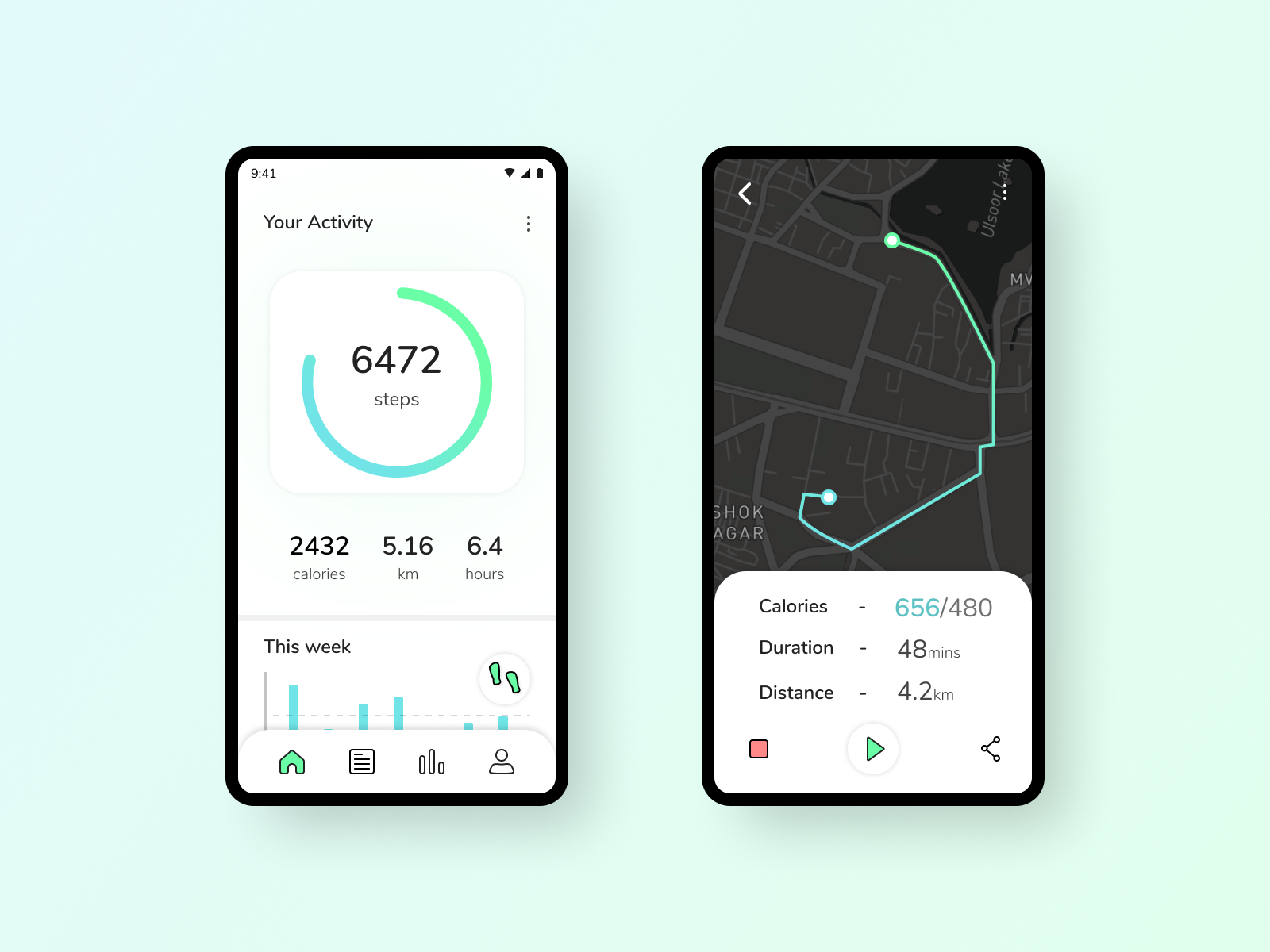 Step Tracker App - UI #015 by Napoleon on Dribbble