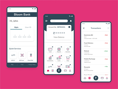 Banking App - UI #016 app banking banking app clean design dribbble flat mobile mobile banking ui