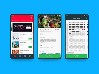 Movie Ticket Booking - UI #018 app booking booking app clean design dribbble flat mobile movie movie ticket ticket ticket booking ui