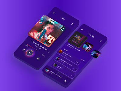Music Player Purple UI app branding design glassmorphism loginuimobile minimal music player purple ui