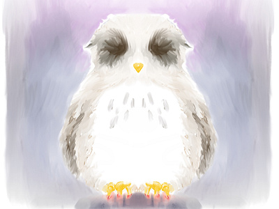 owl color colour drawring illustration mystic quiet silent sleep