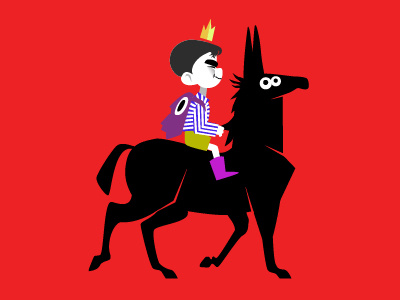 The Little Prince boy horse horseback little prince red vector
