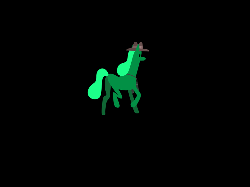 Pony 2d animation art cartoon character concept cute design dog flat funny gif green horse illustration loop travel unicorn vector walk