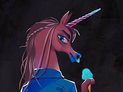 Unicorn animation art character cute design funny icecream illustration unicorn