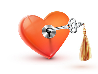 Heart 14 february heart key opened valentine