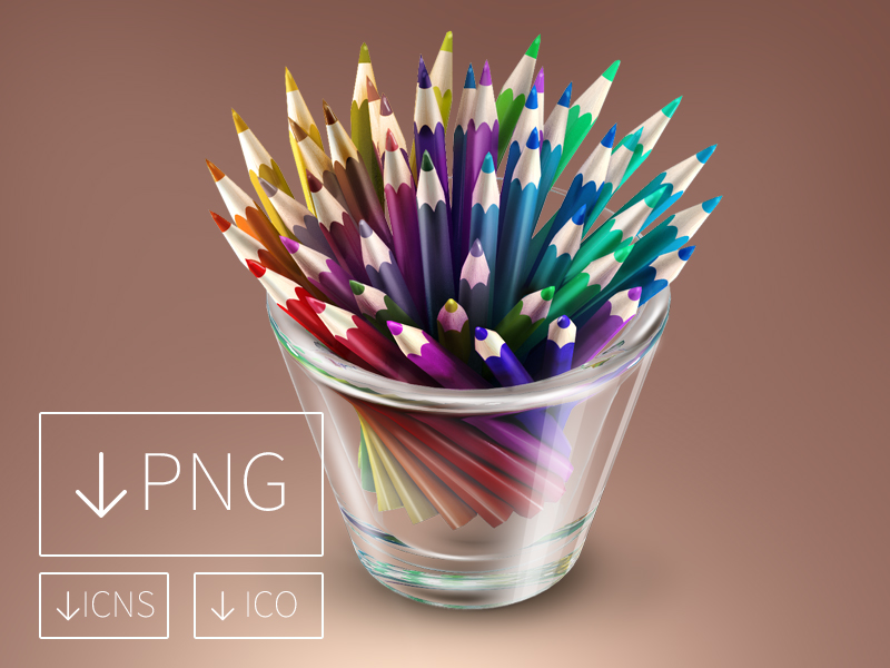 Pencil Cup With Colored Pencils PNG Images & PSDs for Download