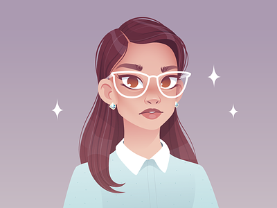 Portrait character girl illustration vector graphic