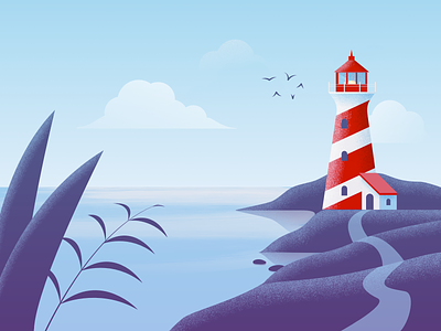 Lighthouse affinity designer illustration landscape illustration lilghthouse vector