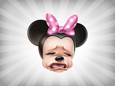 Parallel Universe Minnie Mouse cartoon crying digital drawing emoticon illustration minnie mouse sad walt disney
