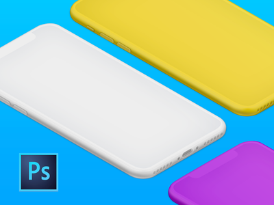 iPhone X VECTOR Isometric Matte/clay Mockup