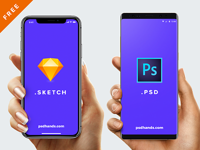 Hand with iPhone X /8/Android/ Free Mockup PSD/SKETCH clay device free freebie hand iphone iphone mockup mockup photoshop psd sketch