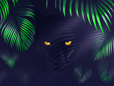 Hunter freebie illustration jungle panther photoshop rainforest vector wallpaper