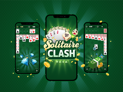 Solitaire Clash – Real Cash Betting Solitaire Game animation app branding design game art graphicdesign icon illustration logo ui ux vector web