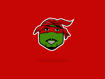 Raf Shakur (Tupac) caricature cartoon hip hop illustration illustrator ninja turtle ninja turtles nintendo rap red tmnt tupac tupac shakur