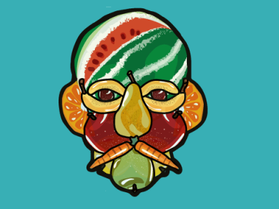 fruitman design flat fruit icon illustration