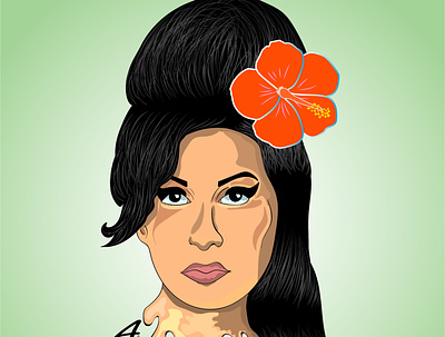 Amy Winehouse adobe illustrator amy amy winehouse colours illustration music portrait vector