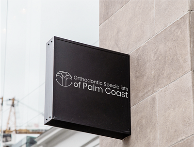 Palm Coast Orthodontic Logo black white coast dentist logo design designs flat goldenratio illustrator logo logodesign mockup palm tree vector