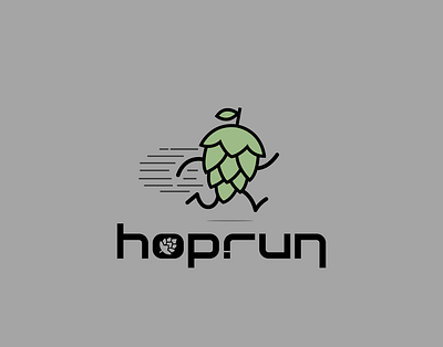Running Hop Logo hop hops illustrator logo minimalist race run running running hop vector