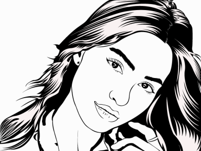 Line art vector portrait illustration illustrator lineart portrait vector art