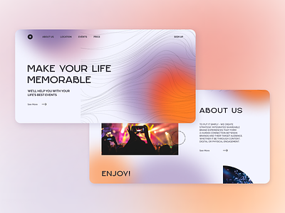Landing Page agency event agency events landing landing page minimalism