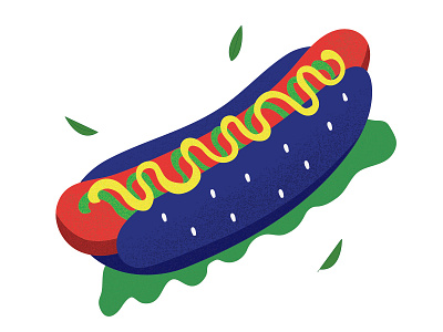 HOTDOG blue and red colorful designers digitalartwork dribbblers foodillustration hotdog illustration illustrator vectorart