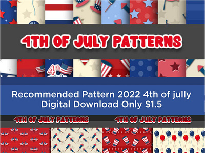 Recommende Pattern 2022 4th of July Digital Papers Patterns animation branding graphic design logo motion graphics ui wall art