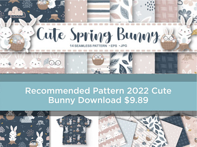 Recommended Pattern 2022 Cute Bunny branding fabric graphic design logo ui