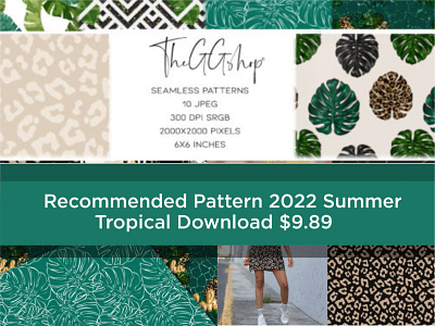 Recommended Pattern 2022 Summer Tropical branding logo surface patterns ui