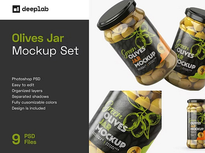 Free Download Olives Jar Mockup Set