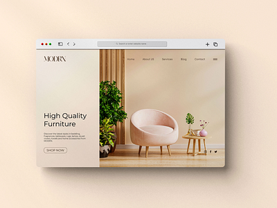 Online Furniture Store Landing Page adobe design furniture landing page online store ui web design website website design