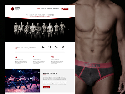 Non-profit Cancer Charity Website athletic men buff cancer sucks charity lls male revue non profit underwear website design wichita kansas