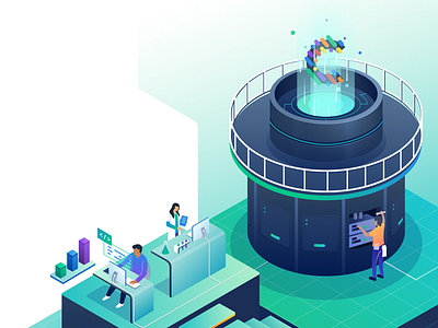 CodeSage Illustration / Isometric Illustration code colorful developer development gradient illustration isometric landing page saas software startup tech