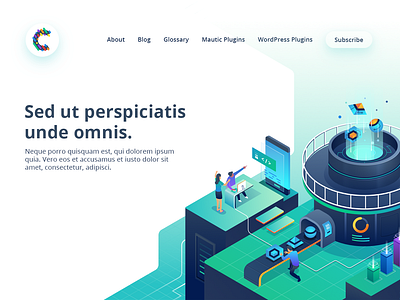 [WIP] CodeSage Home Preview / Isometric Website code school colorful development gradient header header illustration hero homepage isometric landing page marketing marketing automation modern plugins saap saas wordpress