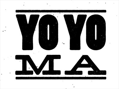 Yo Yo Ma black grunge texture typography white xerox