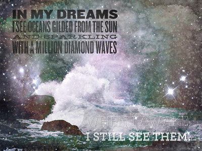 In My Dreams poem typography