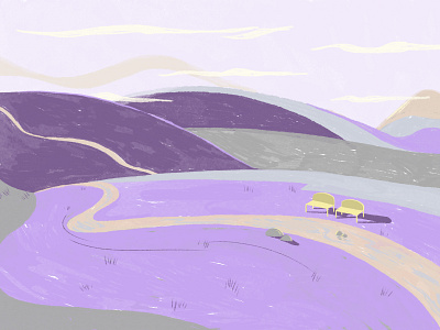 Over the hills illustration scenery