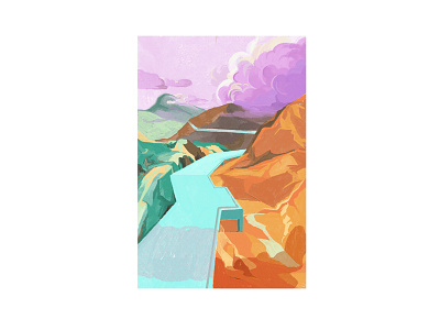 Bridge to go illustration scenery