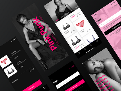 Mobile application for an online lingerie store app branding design iphone app iphone x mobile online shop ui uiux uiux design website