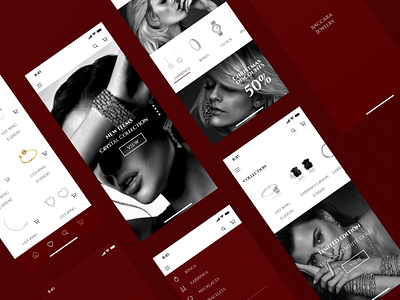 Mobile App for Online Jewelry Store app design iphone iphone app iphonex mobile shop uxui website