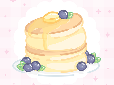 Fluffy Pancake cute art food pancake soft aesthetic vector