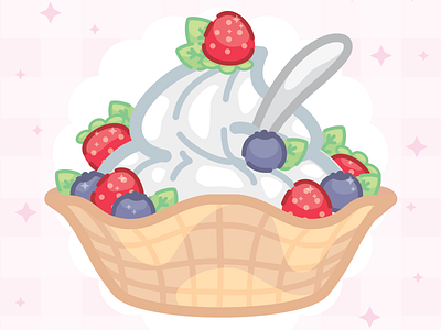 Frozen Yogurt ✨ desserts frozen yogurt fruits ipadart vector art