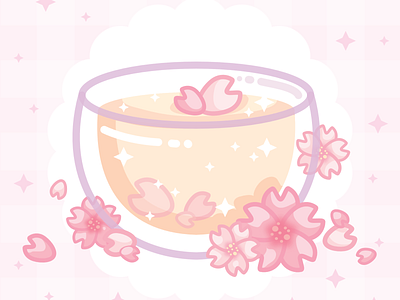 Cherry blossom tea 🌸 cute art floral food petals pink tea