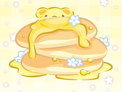 🐻 Melting Bear 🐻 bear cute design floral food food art food illustration illustration kawaii art pancake pastel vector