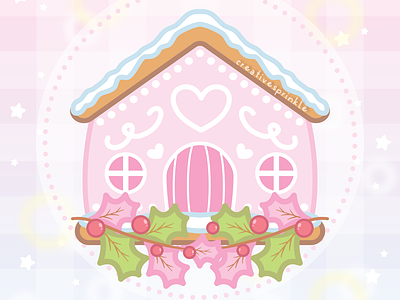 Gingerbread house adobe illustrator christmas cute food frosting gingerbread house holidays pink vector