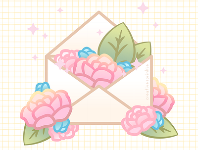 Floral vintage envelope illustrator