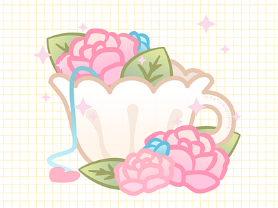 Floral vintage teacup