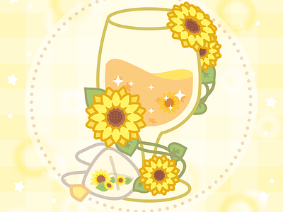 Summer Picnic - Sunflower Tea 🌻 beverage glass goblet kawaii tea wine glass
