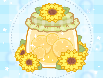 Summer Picnic - Lemon Jam 🌻 bottle floral jam jam jar kawaii lemon