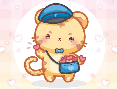 DTIYS - circling.the.moon angry cute baby animal blue cat cute delivery envelope kawaii mail orange parcel post office postman stripes tiger uniform